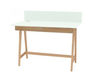 LUKA Asketræ Skrivebord 110x50cm med Drawer Myntefarvet