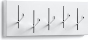 Andrey, Væghængt knagerække, moderne, metal by LaForma (H: 18 cm. B: 48 cm. L: 3 cm., Hvid)