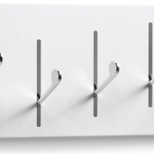 Andrey, Væghængt knagerække, moderne, metal by LaForma (H: 18 cm. B: 48 cm. L: 3 cm., Hvid)
