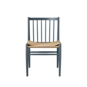 FDB Møbler - J80 spisebordsstol, Svanemærket Bøg, Blue grey med fletsæde