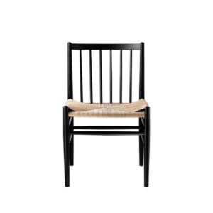 FDB Møbler - J80 spisebordsstol, Svanemærket Bøg, sort med fletsæde