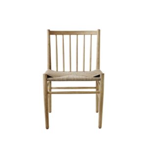 FDB Møbler - J80 spisebordsstol, Svanemærket Eg, natur lakeret med fletsæde