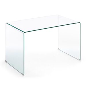 LAFORMA Burano skrivebord, rektangulært - klar glas (125x70)