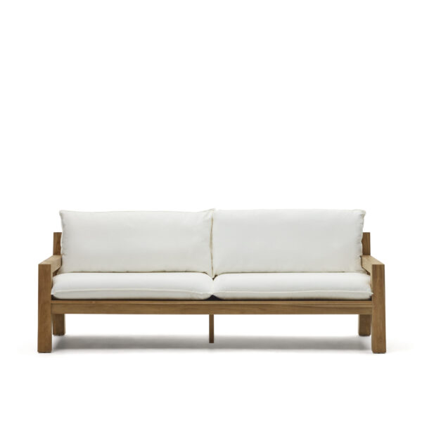 LAFORMA Forcanera 3 pers. sofa, m. hvid hynde - brun teaktræ