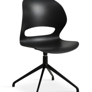 Linea spisebordsstol, m. drejefunktion - sort PVC og sort metal