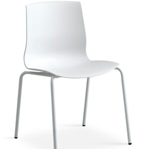 Liv spisebordsstol - hvid PVC og hvid metal