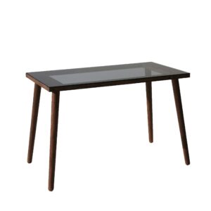 NORDVÄRK Cozy skrivebord, rektangulær - glas og valnøddefarvet fyrretræ/bøgetræ (110x60)