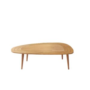 NORDVÄRK Sweet sofabord, dråbeformet - teaktræsfarvet fyrretræ og bøgetræ (115x50)