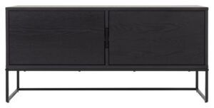 TENZO Lipp TV-bord, m. 2 låger og 2 hylder - sort askefinér og metal (118x40)
