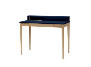 ASHME Skrivebord B 110 x D 56 x H 75 cm - Asketræ/Marineblå