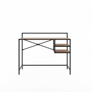 Altino, Skrivebord, natur/sort, H88x110 cm, vildeg, metal