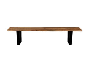 DUTCHBONE Aka bænk til spisebord, rektangulær - brun akacietræ og sort jern (180X45)