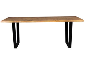 DUTCHBONE Aka spisebord, rektangulær - brun akacietræ og sort jern (180x90