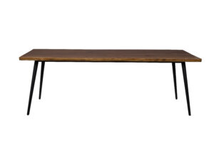 DUTCHBONE Alagon spisebord, rektangulær - brun valnøddefinér og sort stål (220X90)