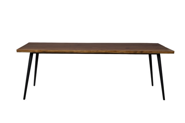 DUTCHBONE Alagon spisebord, rektangulær - brun valnøddefinér og sort stål (220X90)