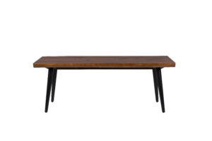 DUTCHBONE Alagon spisebordsbænk, rektangulær - brun valnøddefinér og sort stål (120X40)