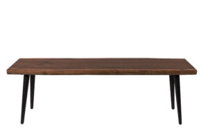 DUTCHBONE Alagon spisebordsbænk, rektangulær - brun valnøddefinér og sort stål (140X40)
