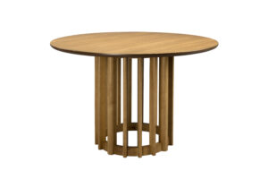 DUTCHBONE Barlet spisebord, rund - natur egetræsfinér og natur gummitræ (Ø120)