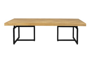 DUTCHBONE Klasse sofabord, sildeben, rektangulær - natur egetræ og sort stål (120x60)