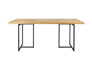 DUTCHBONE Klasse spisebord, sildeben, rektangulær - natur træ og sort stål (180X90)