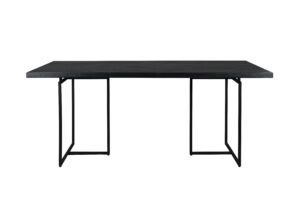 DUTCHBONE Klasse spisebord, sildeben, rektangulær - sort træ og sort stål (180X90)