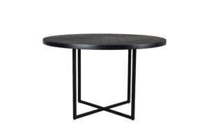 DUTCHBONE Klasse spisebord, sildeben, rund - sort træ og sort stål (Ø120)