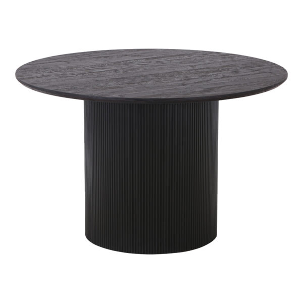 HOUSE NORDIC Boavista spisebord, rund - mørkebrun decorpapir og sort træ (Ø120)