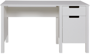 Jade, Skrivebord, hvid, H75x58x135 cm, fyrretræ
