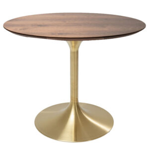KARE DESIGN Invitation Set Walnut Brass spisebord, rund - brun valnøddefinér og messing stål (Ø90)