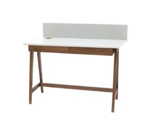 LUKA Skrivebord 110x50cm med Skuffe Eg / Hvid