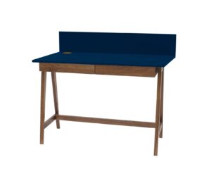 LUKA Skrivebord 110x50cm med Skuffe Eg / Marineblå