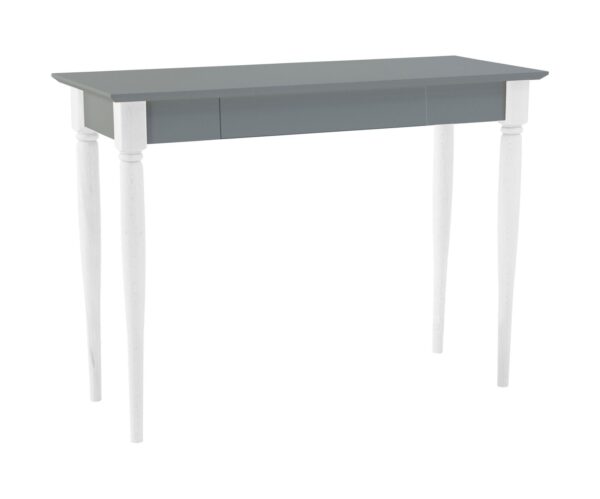 MAMO Skrivebord 105x40 cm - Hvide Ben / Mørkegrå