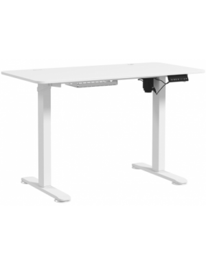 Hæve-/Sænke skrivebord i aluminium og møbelplade 120 x 60 cm - Hvid/Hvid